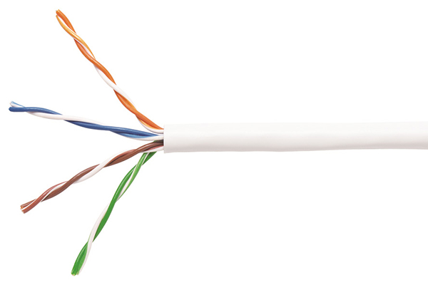 Commscope/AMP Category 5e UTP Cable (200MHz), 4-Pair, 24 AWG, Solid, CM, 305m, White 6-219590-2 