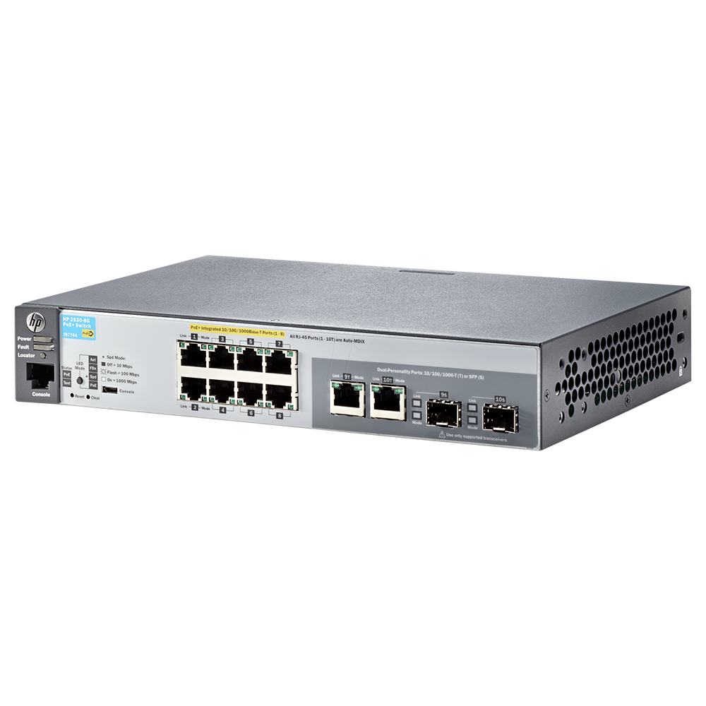 Thiết bị chuyển mạch Switch Aruba Network J9774A 2530 8 port 1G PoE+