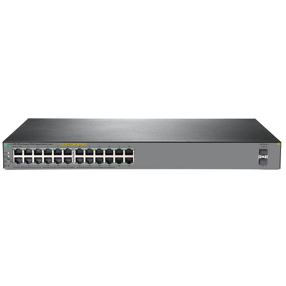 Switch HPE OfficeConnect 1920S 24 Port 1G 2SFP PoE+ 370W JL385A