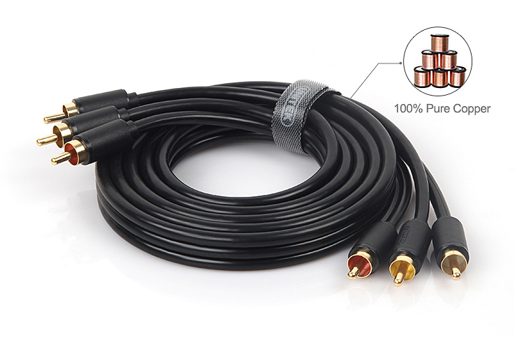 Cáp âm thanh Unitek 3 RCA to 3 RCA 1.5m Cable Y-C950BK