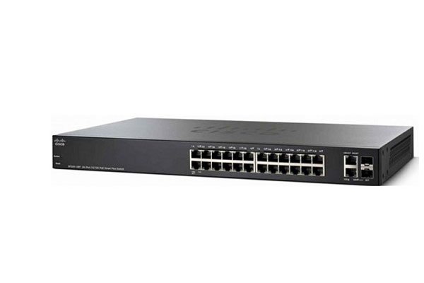 Cisco 24-port 10/100 Mbps + 2-port combo mini-GBIT Smart Switch - SF220-24-K9 