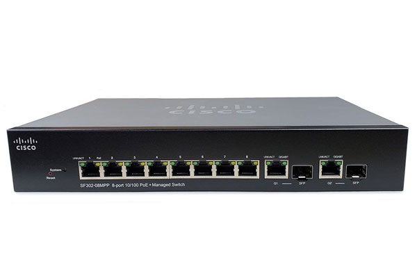 8 10/100 Maximum PoE+ ports with 124W power budget + 2-Port Gigabit Switch - SF352-08MPP-K9