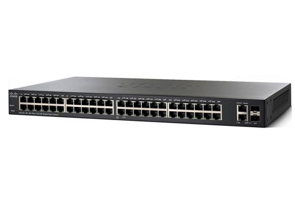 Cisco 48 Gigabit PoE+ ports with 375W power budget ports + 2 Gigabit copper/SFP combo ports Smart Switch - SG250-50P-K9